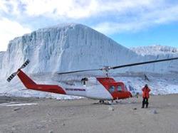 Helicopter on Glacier